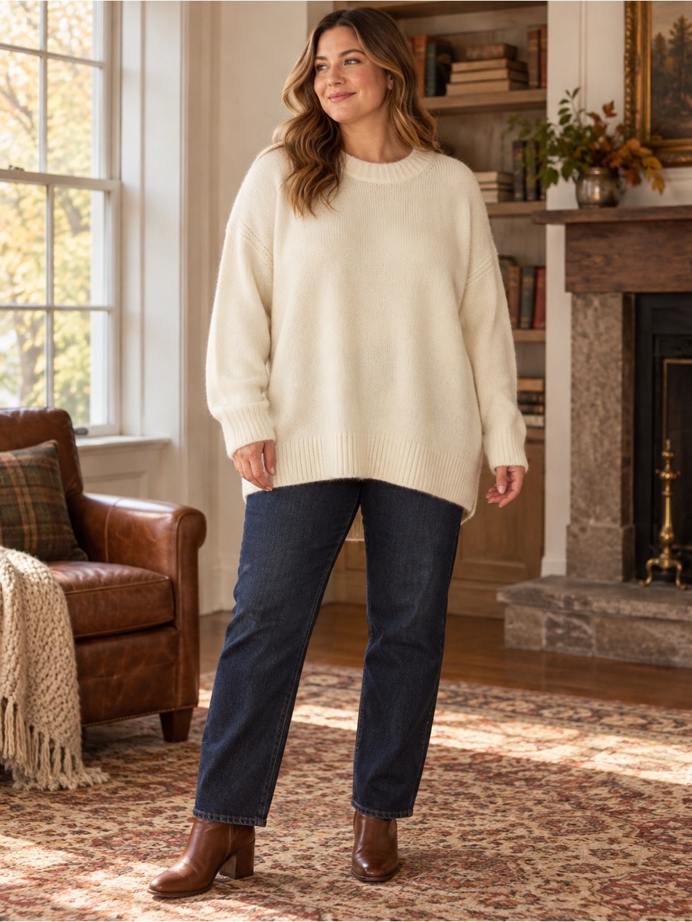 J.Crew Ivory Oversized Merino Wool Alpaca Blend Sweater Size XL